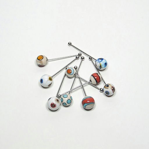 Design ball piercing earrings
