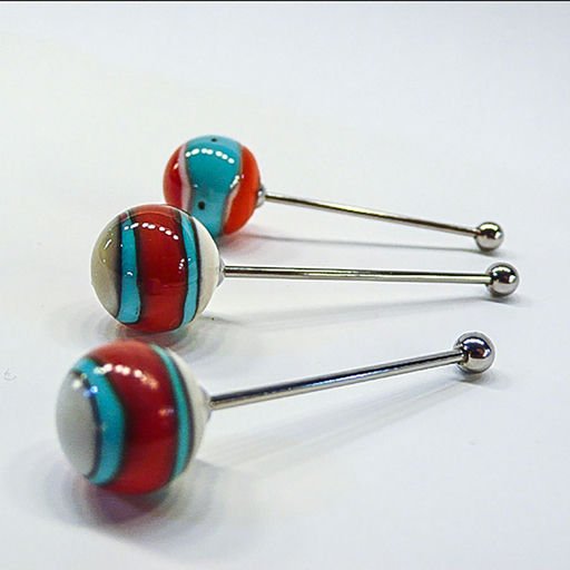 Design ball piercing earrings