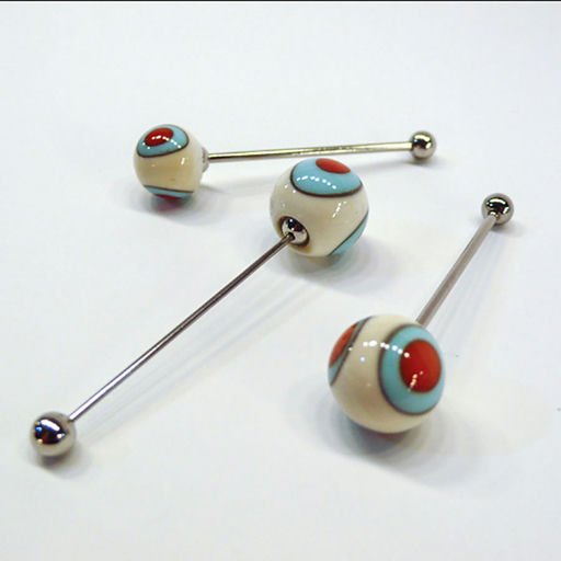 Design ball piercing earrings