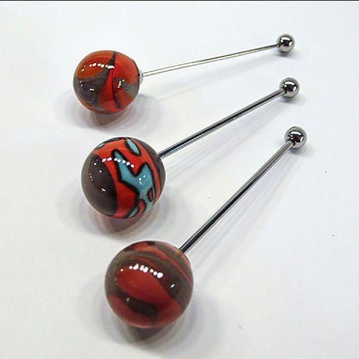 Design ball piercing earrings